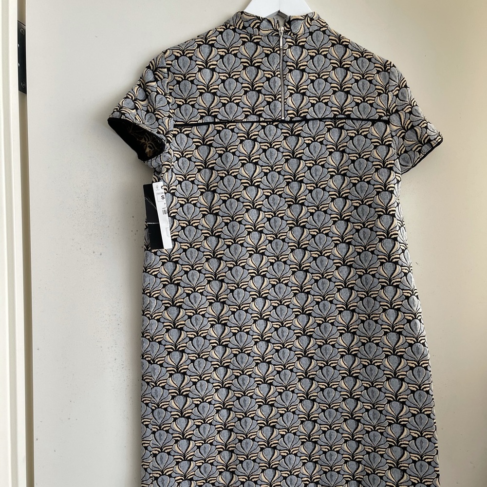 Zara Jacquard Embroidered Mini Dress NWT - Picture 3 of 4